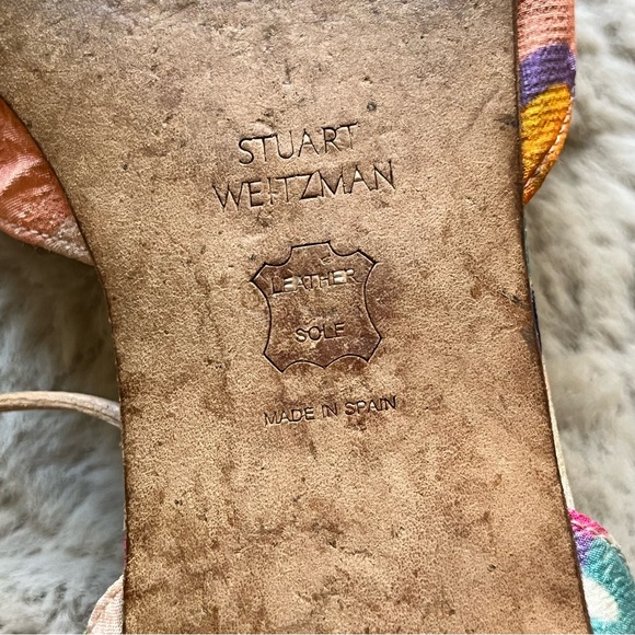 Stuart Weitzman Gilligan Watercolour Silk Flats - Picture 10 of 11